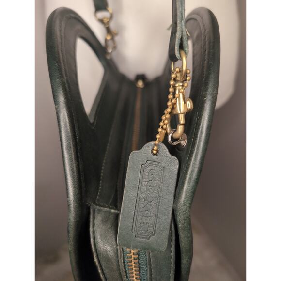 Coach VTG Carousel shoulder top handle bag 9942 Bottle Green leather US - Picture 8 of 15
